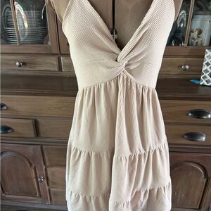 Ocean Drive Cream Ribbed Dress